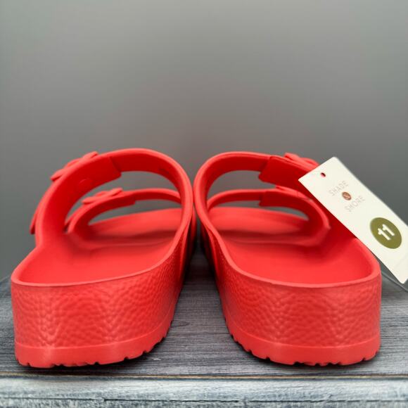 NEW Shade & Shore Women’s Neida EVA Two band Sandals Coral Red Size 11 - Picture 4 of 10